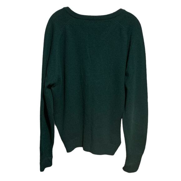 Men's CLUBFELLOW Marshall Fields Size XL Lambswool V-Neck Sweater Green Classic - Picture 7 of 7